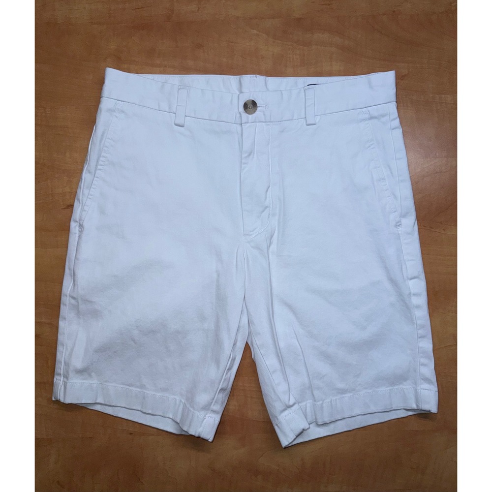 Vineyard Vines Breaker Shorts Mens 28 White Stretch Cotton Flat Front Chino 9 in